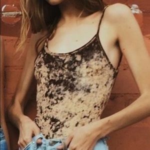 Brandy Melville brown velvet body suit